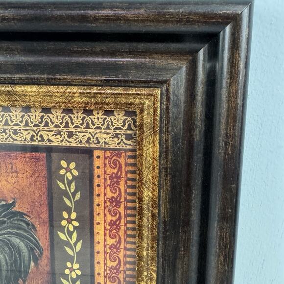 Mediterranean Rooster VII Framed Art Print 14x12 Kimberly Poloson Farm House EUC - Picture 3 of 13